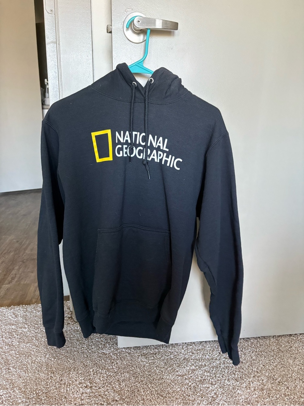 National Geographic Black Hoodie with Yellow Logo